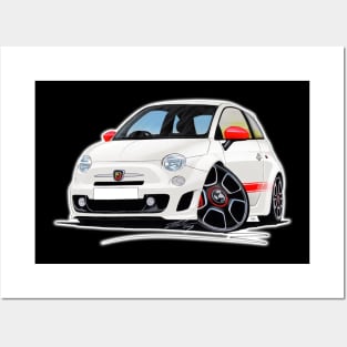 Fiat 500 Abarth White Posters and Art